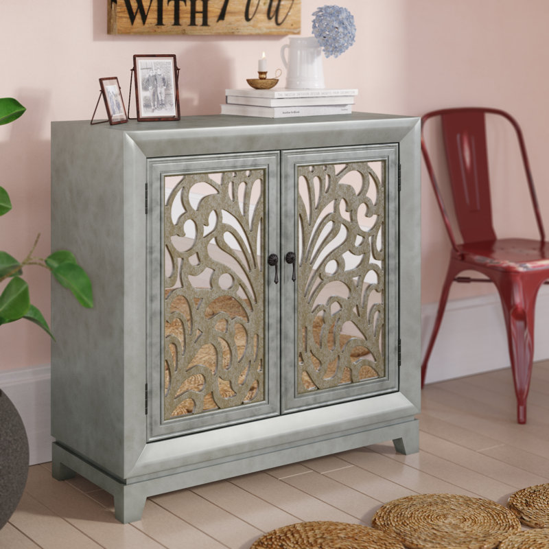 One Allium Way Kennell 2 Door Mirrored Accent & Reviews